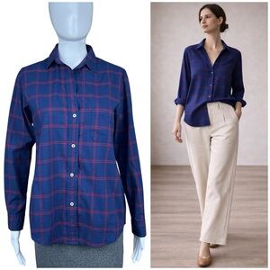 Frank & Eileen Grayson The Hero Plaid 3/4 Button Up Shirt Size 1 XS/S US Capsule